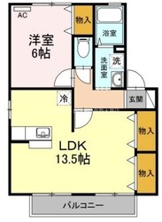 ラ・フルールB棟の物件間取画像